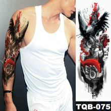 Load image into Gallery viewer, Large Arm Sleeve Tattoo Lion Crown King Rose Waterproof Temporary Tatoo Sticker Wild Wolf Tiger Men Full Skull Totem Tatto