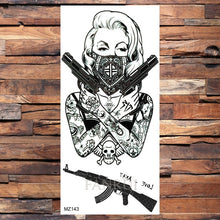 Load image into Gallery viewer, Black Weapon Gun AK47 Tattoo Stickers Women Arm Art Lovers Cool Temporary Tattoo BATTLEGROUNDS PUBG M416 Fake Tatoos Arms Men
