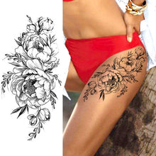 Load image into Gallery viewer, Purple Rose Jewelry Water Transfer Tattoo Stickers Women Body Chest Art Temporary Tattoo Girl Waist Bracelet Flash Tatoos Flower