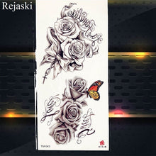 Load image into Gallery viewer, Purple Rose Jewelry Water Transfer Tattoo Stickers Women Body Chest Art Temporary Tattoo Girl Waist Bracelet Flash Tatoos Flower