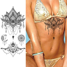 Load image into Gallery viewer, Purple Rose Jewelry Water Transfer Tattoo Stickers Women Body Chest Art Temporary Tattoo Girl Waist Bracelet Flash Tatoos Flower