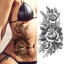 Load image into Gallery viewer, Purple Rose Jewelry Water Transfer Tattoo Stickers Women Body Chest Art Temporary Tattoo Girl Waist Bracelet Flash Tatoos Flower