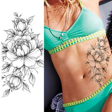 Load image into Gallery viewer, Purple Rose Jewelry Water Transfer Tattoo Stickers Women Body Chest Art Temporary Tattoo Girl Waist Bracelet Flash Tatoos Flower