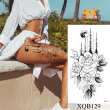 Load image into Gallery viewer, Waterproof Temporary Tattoo Sticker Flower Rose Flash Tattoos Lalash Tattoos Snake Lion Body Art Arm Fake Sleeve Tatoo Women