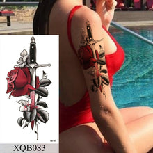 Load image into Gallery viewer, Waterproof Temporary Tattoo Sticker Flower Rose Flash Tattoos Lalash Tattoos Snake Lion Body Art Arm Fake Sleeve Tatoo Women