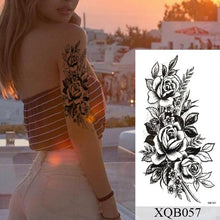 Load image into Gallery viewer, Waterproof Temporary Tattoo Sticker Flower Rose Flash Tattoos Lalash Tattoos Snake Lion Body Art Arm Fake Sleeve Tatoo Women