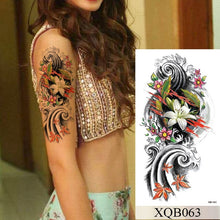 Load image into Gallery viewer, Waterproof Temporary Tattoo Sticker Flower Rose Flash Tattoos Lalash Tattoos Snake Lion Body Art Arm Fake Sleeve Tatoo Women