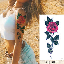 Load image into Gallery viewer, Waterproof Temporary Tattoo Sticker Flower Rose Flash Tattoos Lalash Tattoos Snake Lion Body Art Arm Fake Sleeve Tatoo Women