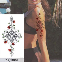 Load image into Gallery viewer, Waterproof Temporary Tattoo Sticker Flower Rose Flash Tattoos Lalash Tattoos Snake Lion Body Art Arm Fake Sleeve Tatoo Women