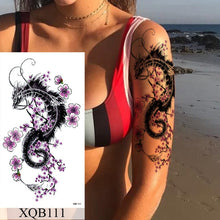 Load image into Gallery viewer, Waterproof Temporary Tattoo Sticker Flower Rose Flash Tattoos Lalash Tattoos Snake Lion Body Art Arm Fake Sleeve Tatoo Women