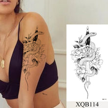 Load image into Gallery viewer, Waterproof Temporary Tattoo Sticker Flower Rose Flash Tattoos Lalash Tattoos Snake Lion Body Art Arm Fake Sleeve Tatoo Women