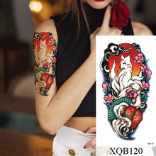 Load image into Gallery viewer, Waterproof Temporary Tattoo Sticker Flower Rose Flash Tattoos Lalash Tattoos Snake Lion Body Art Arm Fake Sleeve Tatoo Women