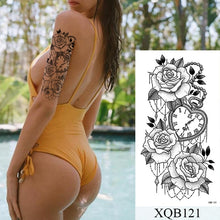 Load image into Gallery viewer, Waterproof Temporary Tattoo Sticker Flower Rose Flash Tattoos Lalash Tattoos Snake Lion Body Art Arm Fake Sleeve Tatoo Women