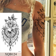 Load image into Gallery viewer, Waterproof Temporary Tattoo Sticker Flower Rose Flash Tattoos Lalash Tattoos Snake Lion Body Art Arm Fake Sleeve Tatoo Women