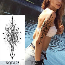 Load image into Gallery viewer, Waterproof Temporary Tattoo Sticker Flower Rose Flash Tattoos Lalash Tattoos Snake Lion Body Art Arm Fake Sleeve Tatoo Women